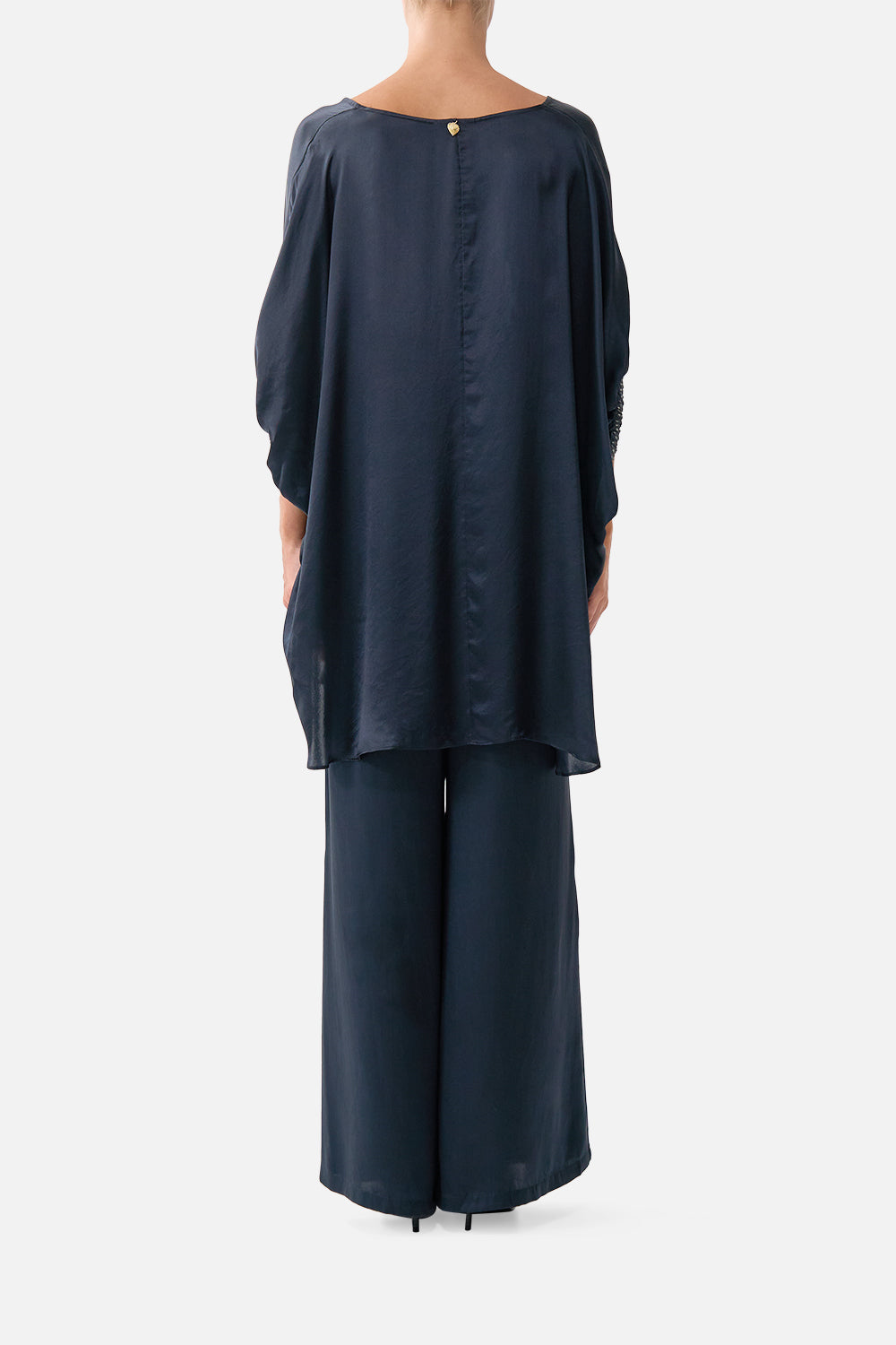 GATHERED CUFF V NECK TOP DAUGHTERS OF DUENDE