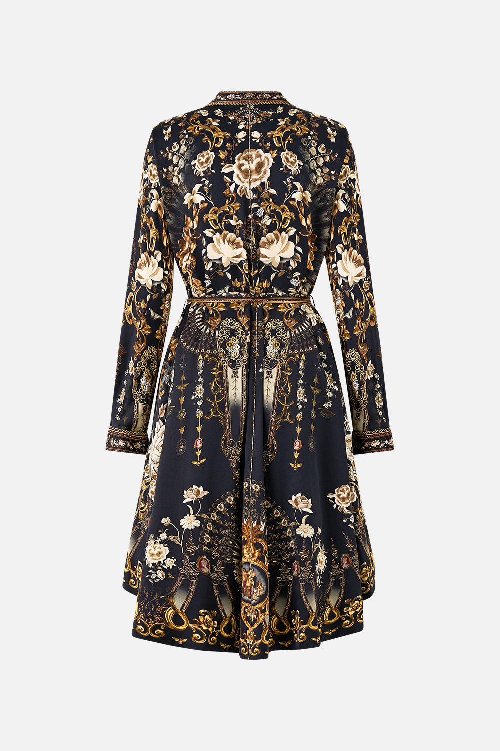 The CAMILLA CROPPED SLEEVE LAYER WITH WAIST TIE FLAMENCO FOLKLORE in our  print.