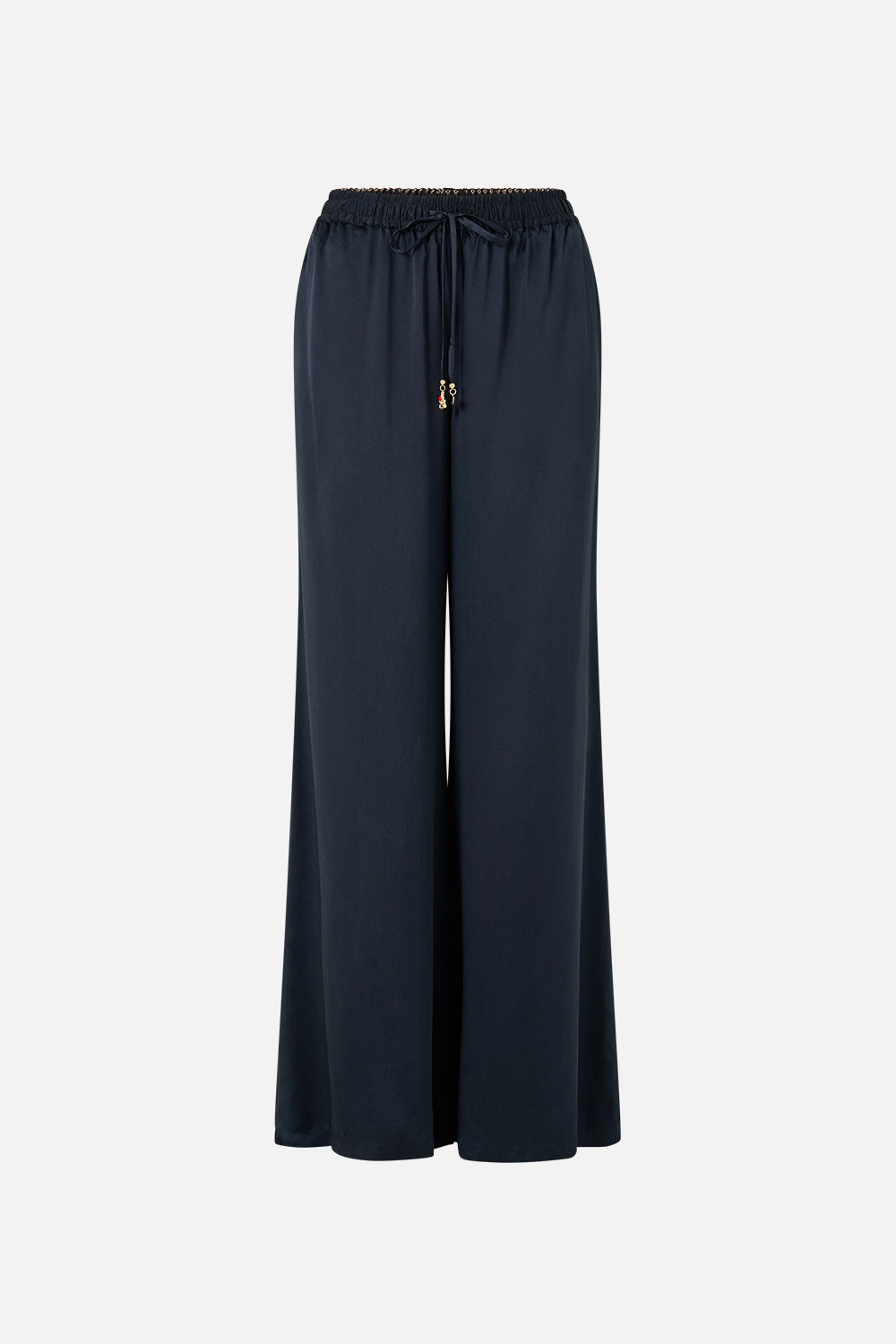 The CAMILLA lounge pant in our print Daughters of Duende. Front view.
