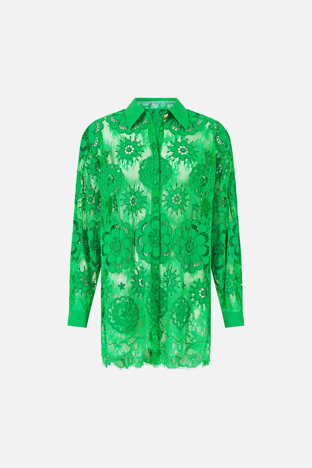 The CAMILLA stepped hem shirt in our print Sacromonte Señorita.