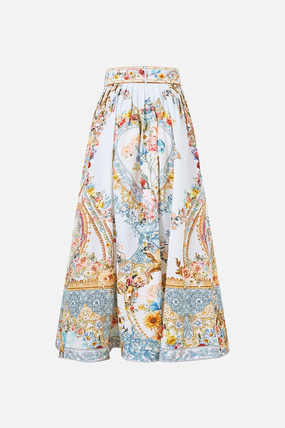 The CAMILLA belted midi skirt in our print Seville Sweetheart.