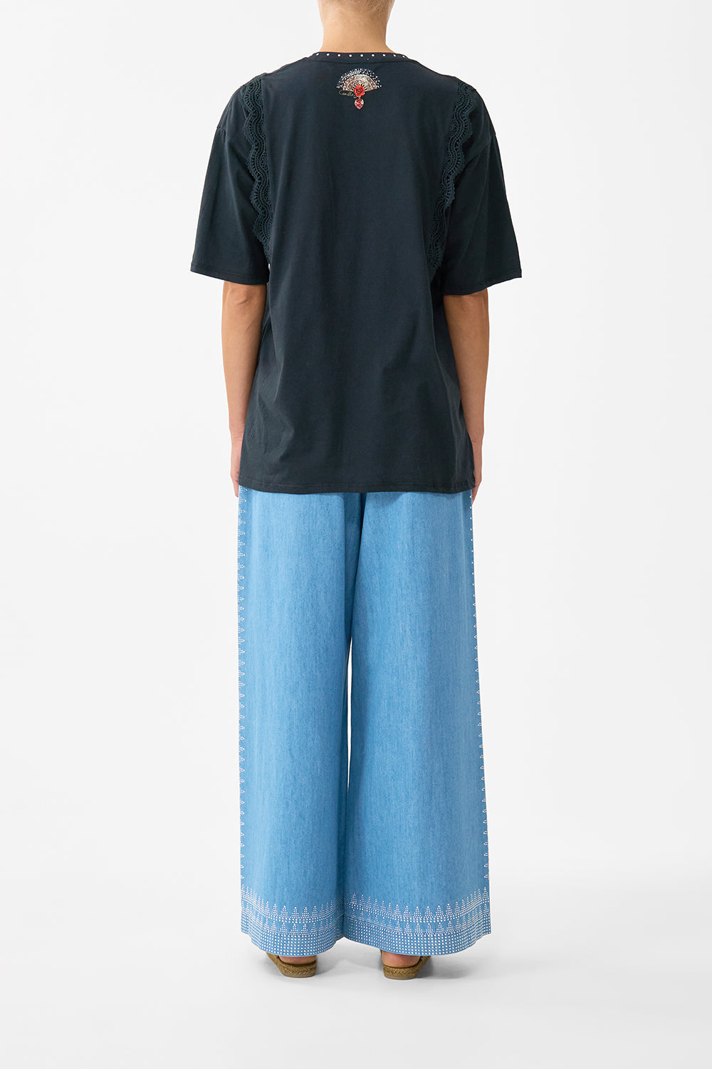OVERSIZED TEE WITH LACE TRIM DAUGHTERS OF DUENDE