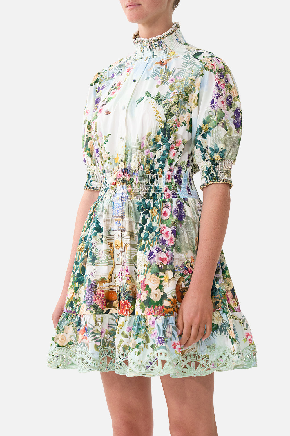 The CAMILLA SHORT DRESS WITH SHIRRED WAIST ART FOR THE EMPRESS