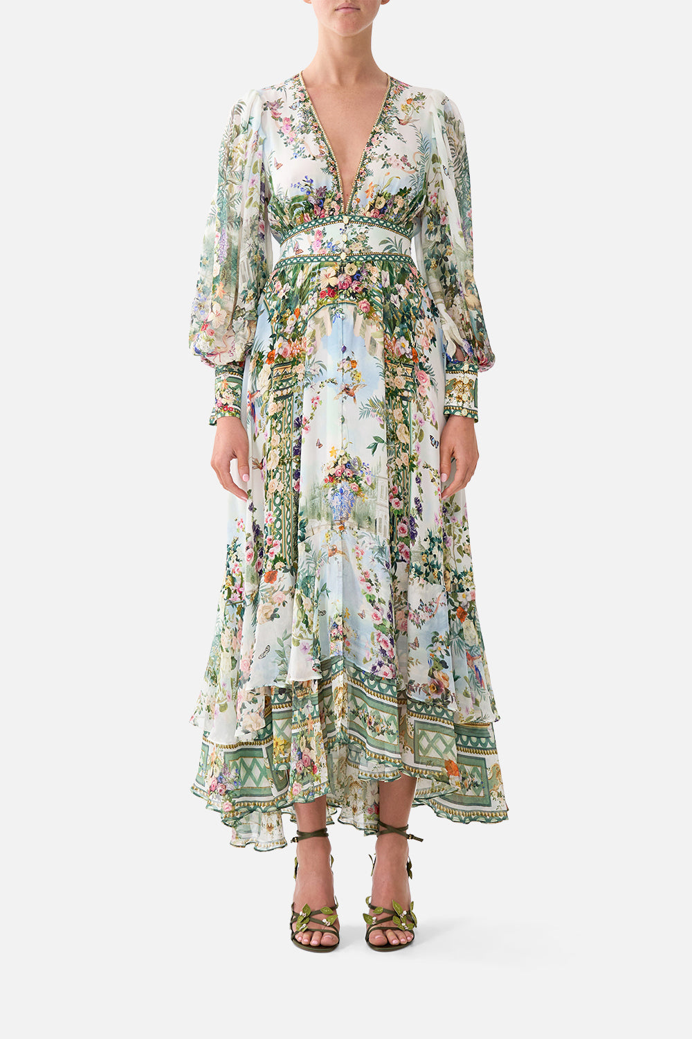 The CAMILLA LONG BUTTON FRONT DRESS ART FOR THE EMPRESSART FOR THE EMPRESS