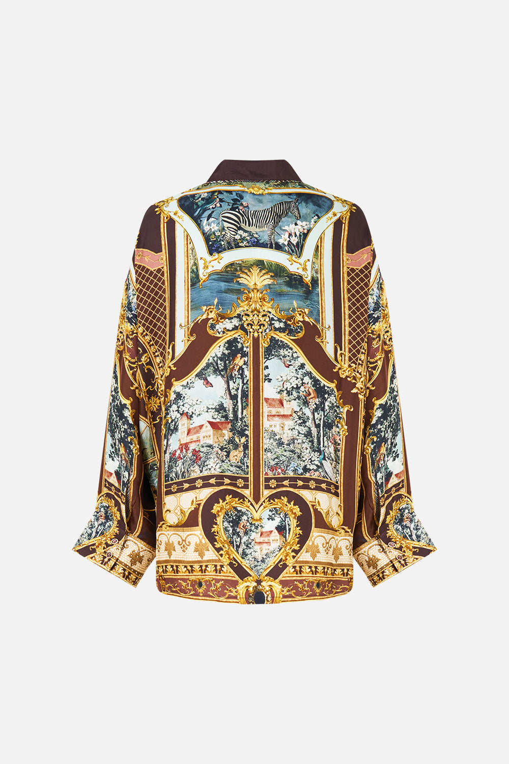 The CAMILLA Relaxed Collared Shirt With Pocket Animals In The Palace in our Animals In The Palace print.