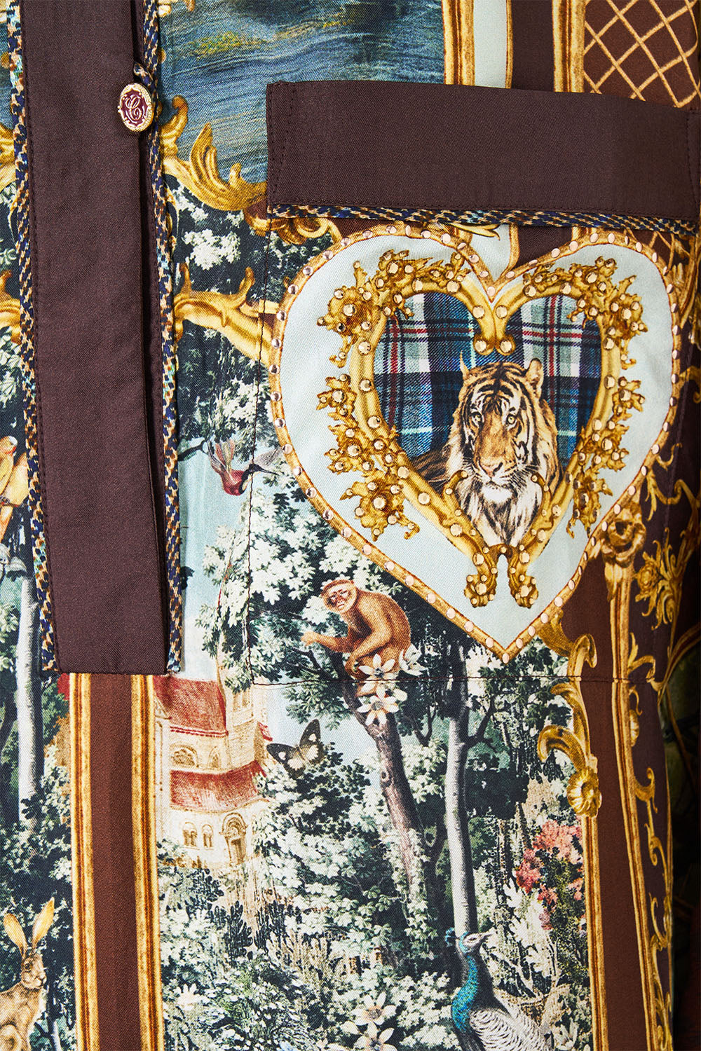 The CAMILLA Relaxed Collared Shirt With Pocket Animals In The Palace in our Animals In The Palace print.