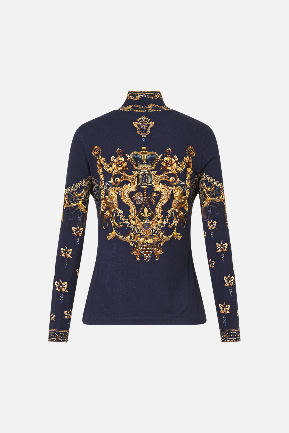 JERSEY TURTLENECK CLOAKED IN BAROQUE