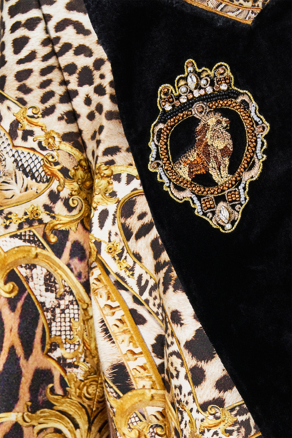 The CAMILLA DOUBLE BREASTED SUIT JACKET LEOPARD LIBERTINE