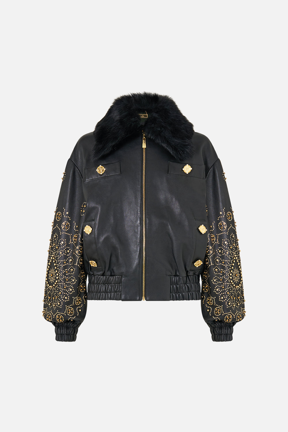 LEATHER BOMBER WITH POCKET DETAILS THE SECESSION SESSIONS