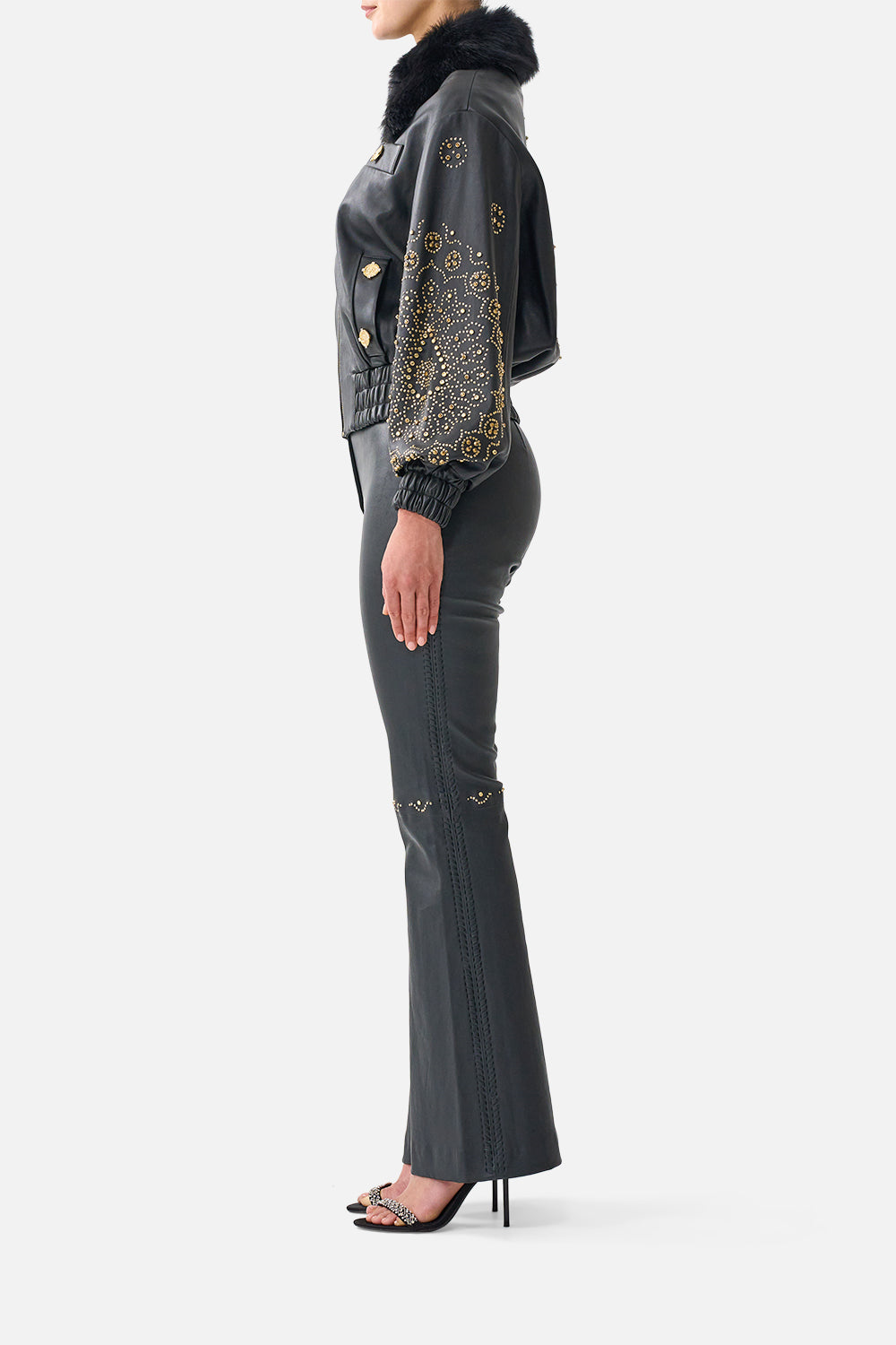 LEATHER BOMBER WITH POCKET DETAILS THE SECESSION SESSIONS