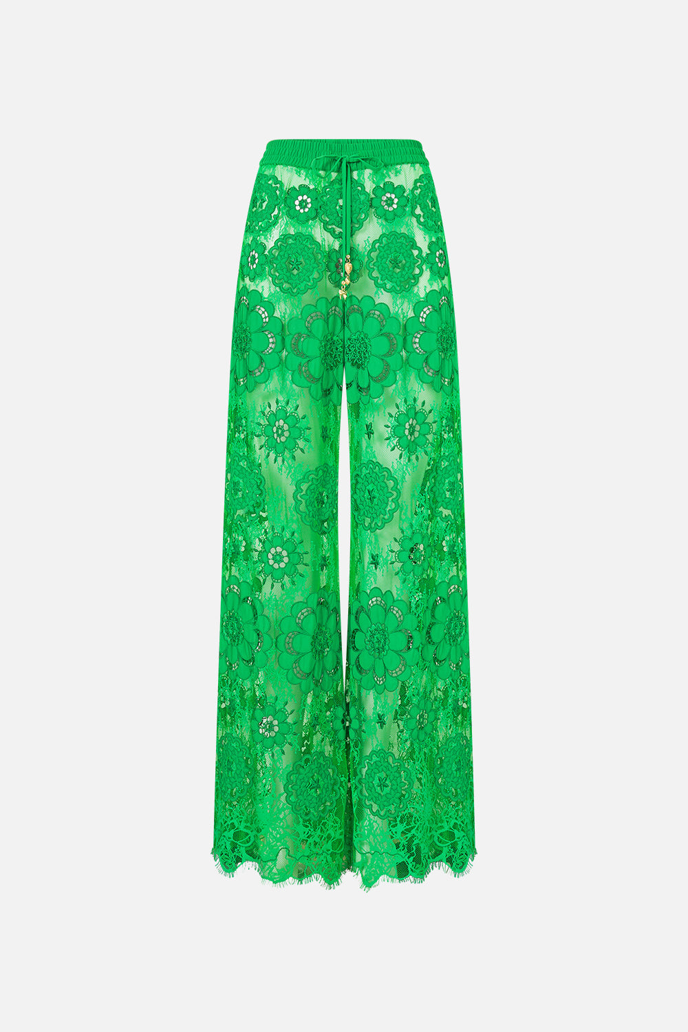 The CAMILLA lounge pant in our print Sacromonte Señorita. Front view.
