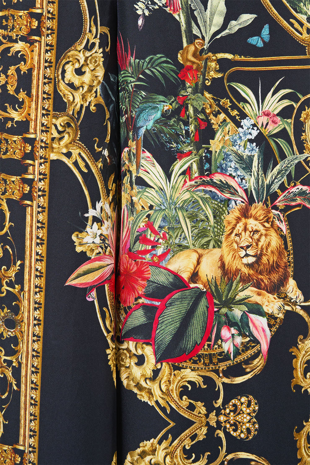 The CAMILLA Cropped Wide Leg Panel Pant Palace Zoology in our Palace Zoology print.