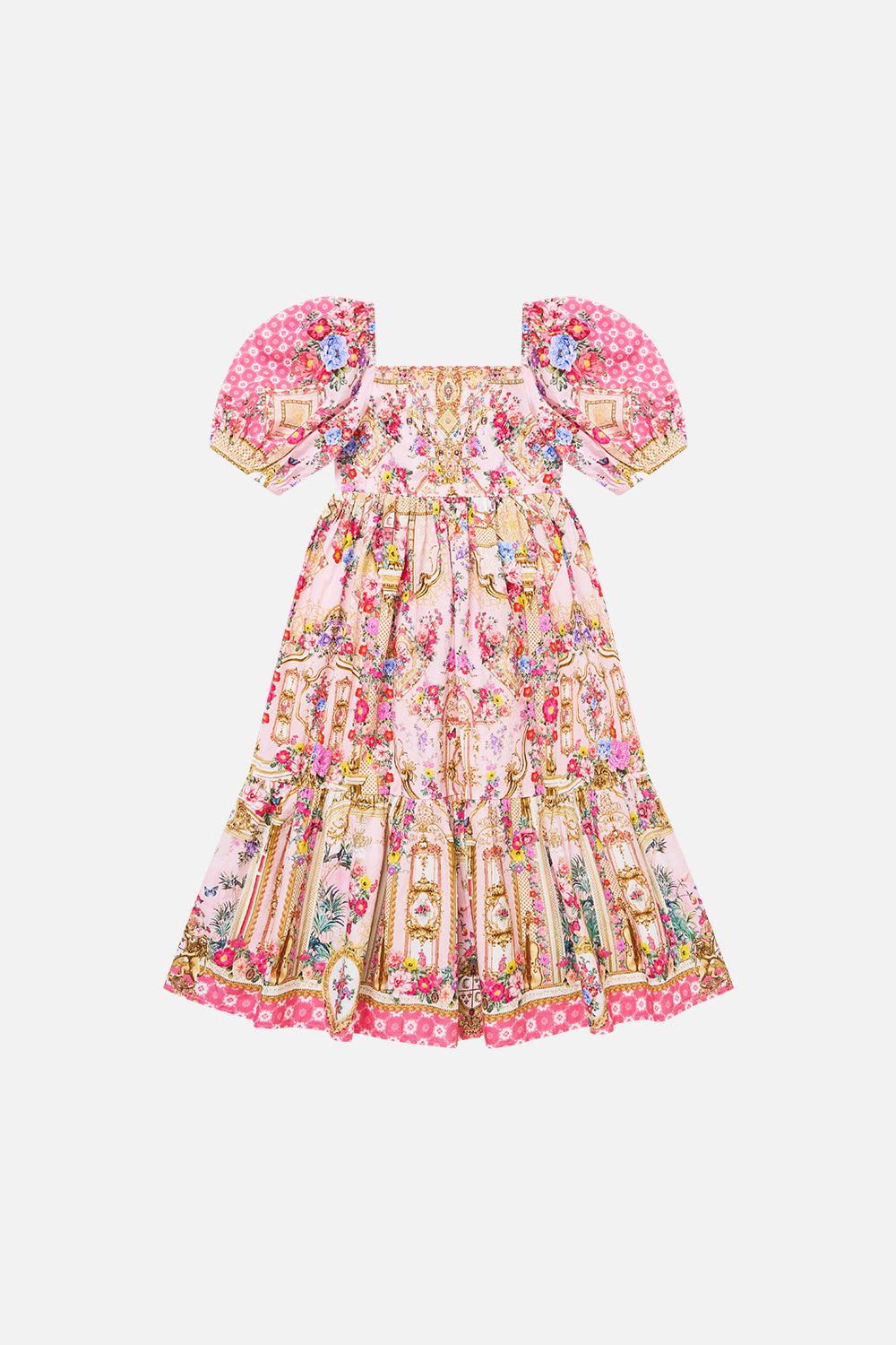 The CAMILLA KIDS TIERED MIDI DRESS W PUFF SLEEVE SHE’S NO WALLFLOWERSHE’S NO WALLFLOWER