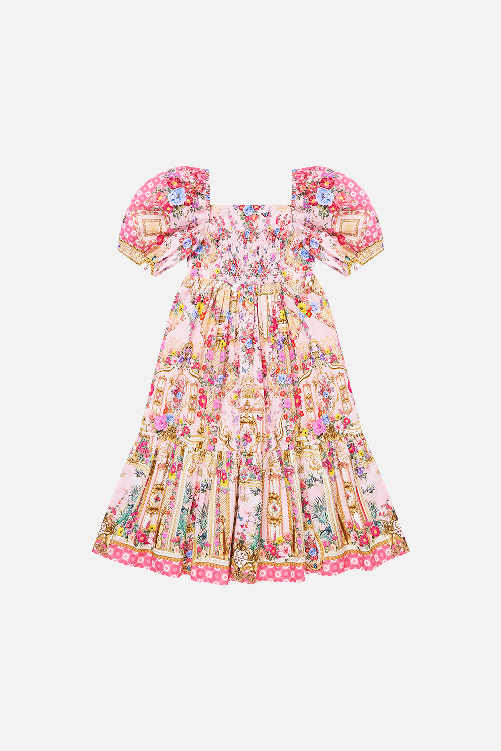 KIDS TIERED MIDI DRESS W PUFF SLEEVE SHE’S NO WALLFLOWER