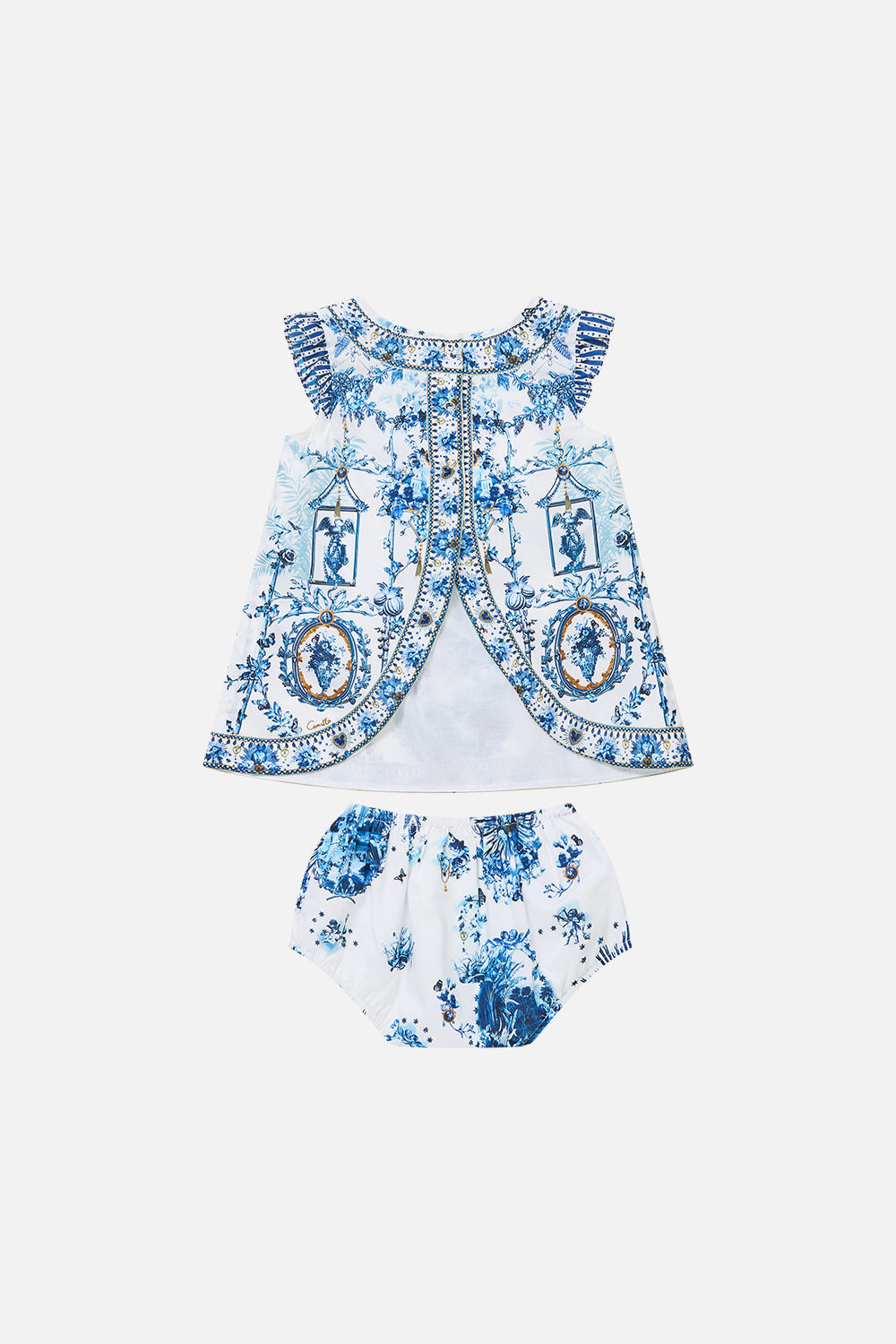 BABIES FRILL SLEEVE TOP AND BLOOMER SET THE PORCELAIN PARLOUR