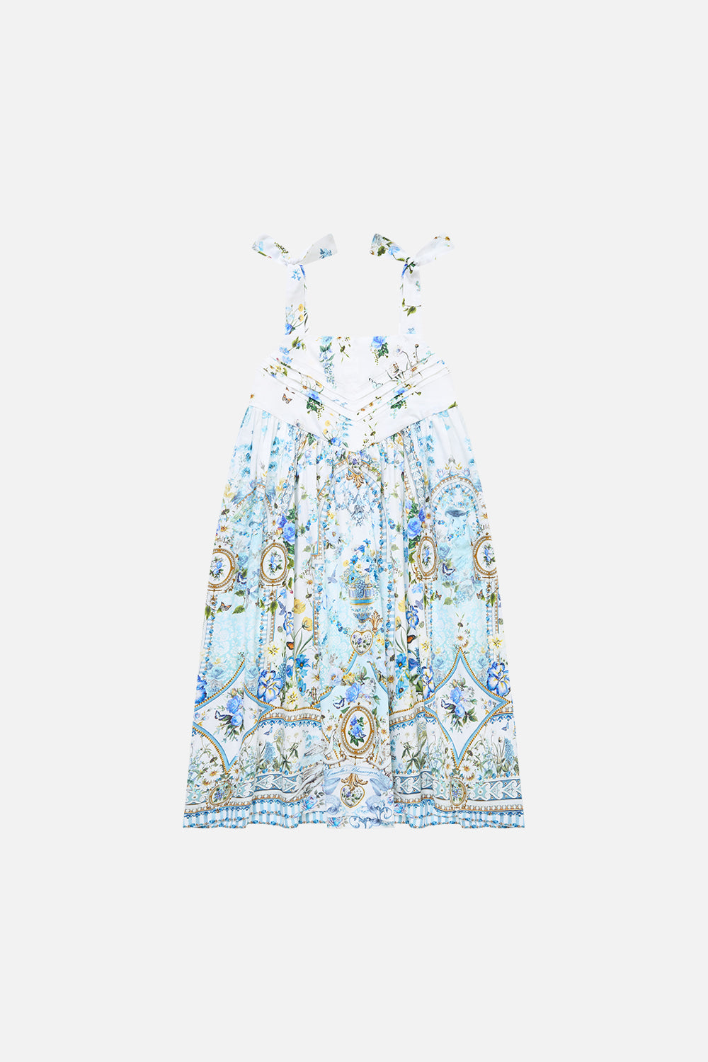 The CAMILLA KIDS TIE STRAP MIDI DRESS WITH PINTUCKS DANDELION SKIESDANDELION SKIES