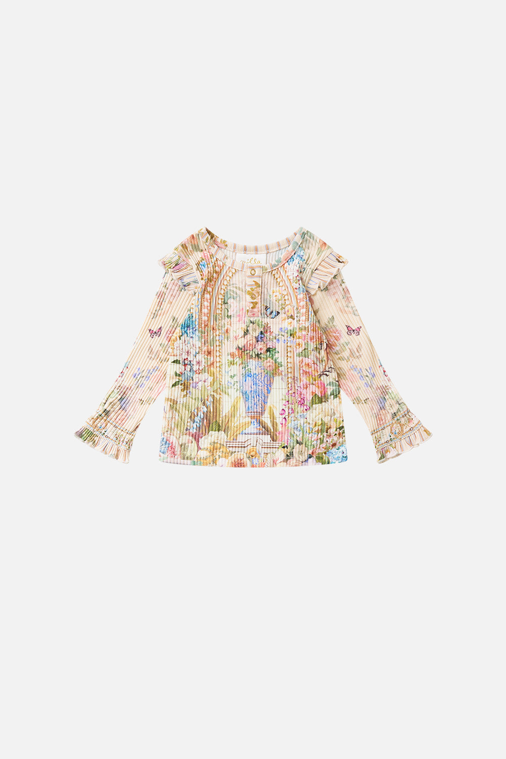 The CAMILLA BABIES LONG SLEEVE HENLEY W FRILL SHOULDER MIDSUMMER MASTERPIECEMIDSUMMER MASTERPIECE