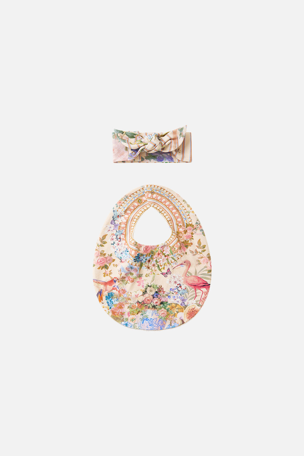 The CAMILLA BABIES TIE HEADBAND AND OVERSIZED BIB SET MIDSUMMER MASTERPIECEMIDSUMMER MASTERPIECE