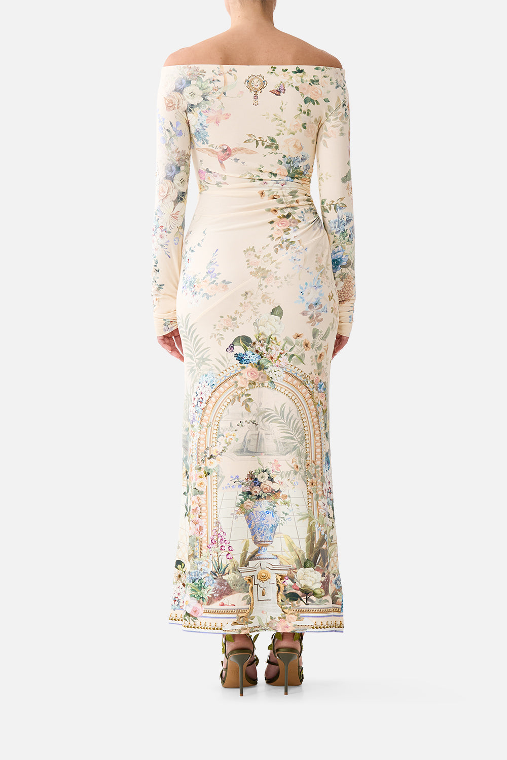 The CAMILLA OFF SHOULDER GATHERED JERSEY DRESS MIDSUMMER MASTERPIECE