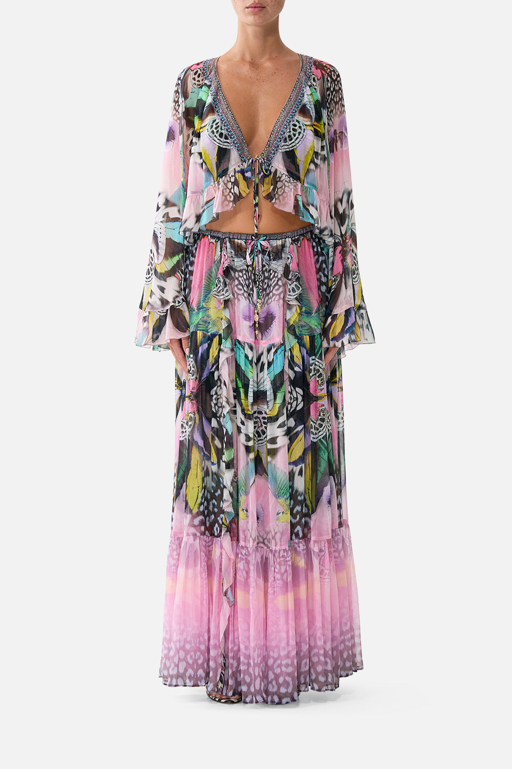 The CAMILLA CROP RUFFLE TOP MILLAMORPHOSISMILLAMORPHOSIS