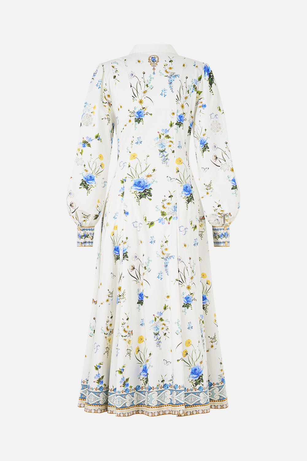 The CAMILLA BUTTON FRONT MIDI SHIRT DRESS DANDELION SKIES