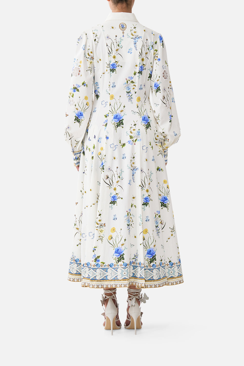 The CAMILLA BUTTON FRONT MIDI SHIRT DRESS DANDELION SKIES