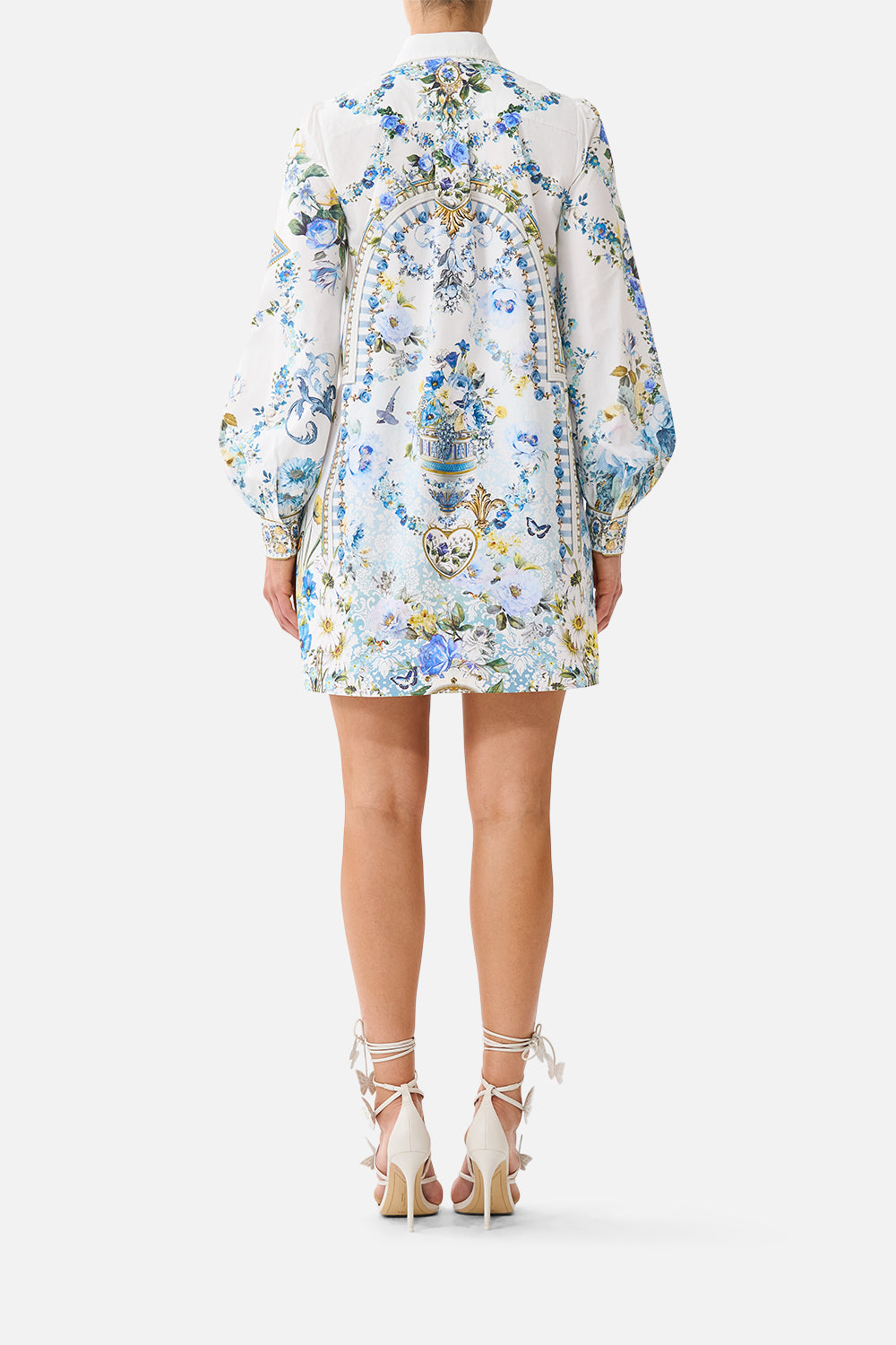 The CAMILLA COLLARED SHIRT DRESS WITH PINTUCKS DANDELION SKIES