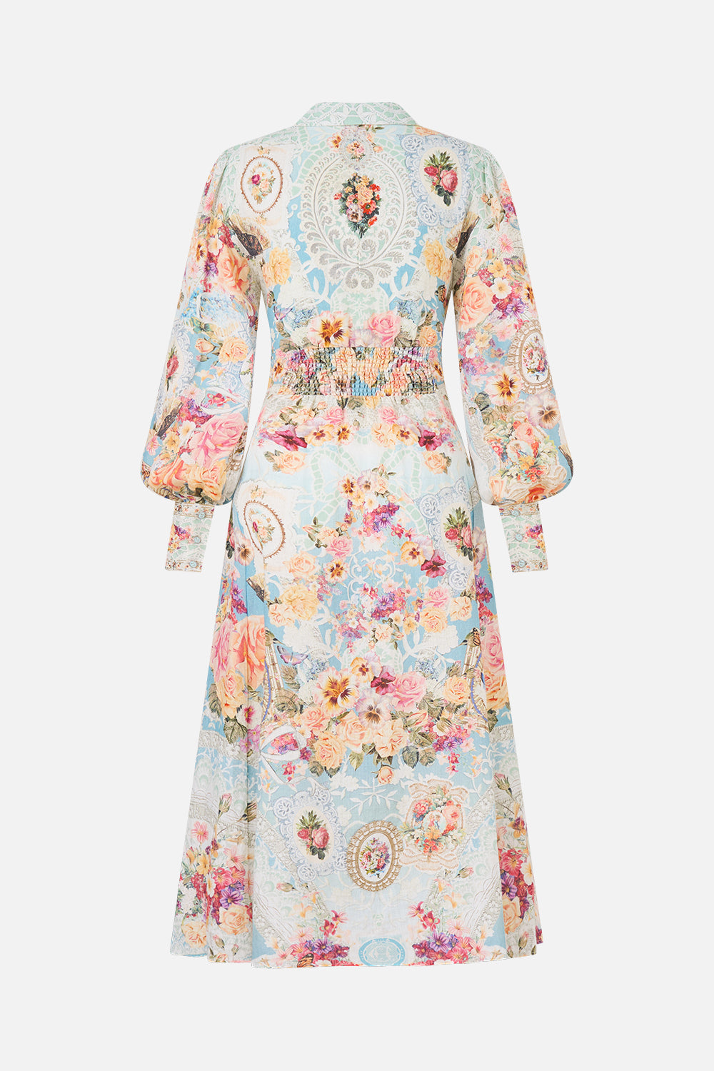 The CAMILLA waist tie shirt dress in our print A Taste for Lace.