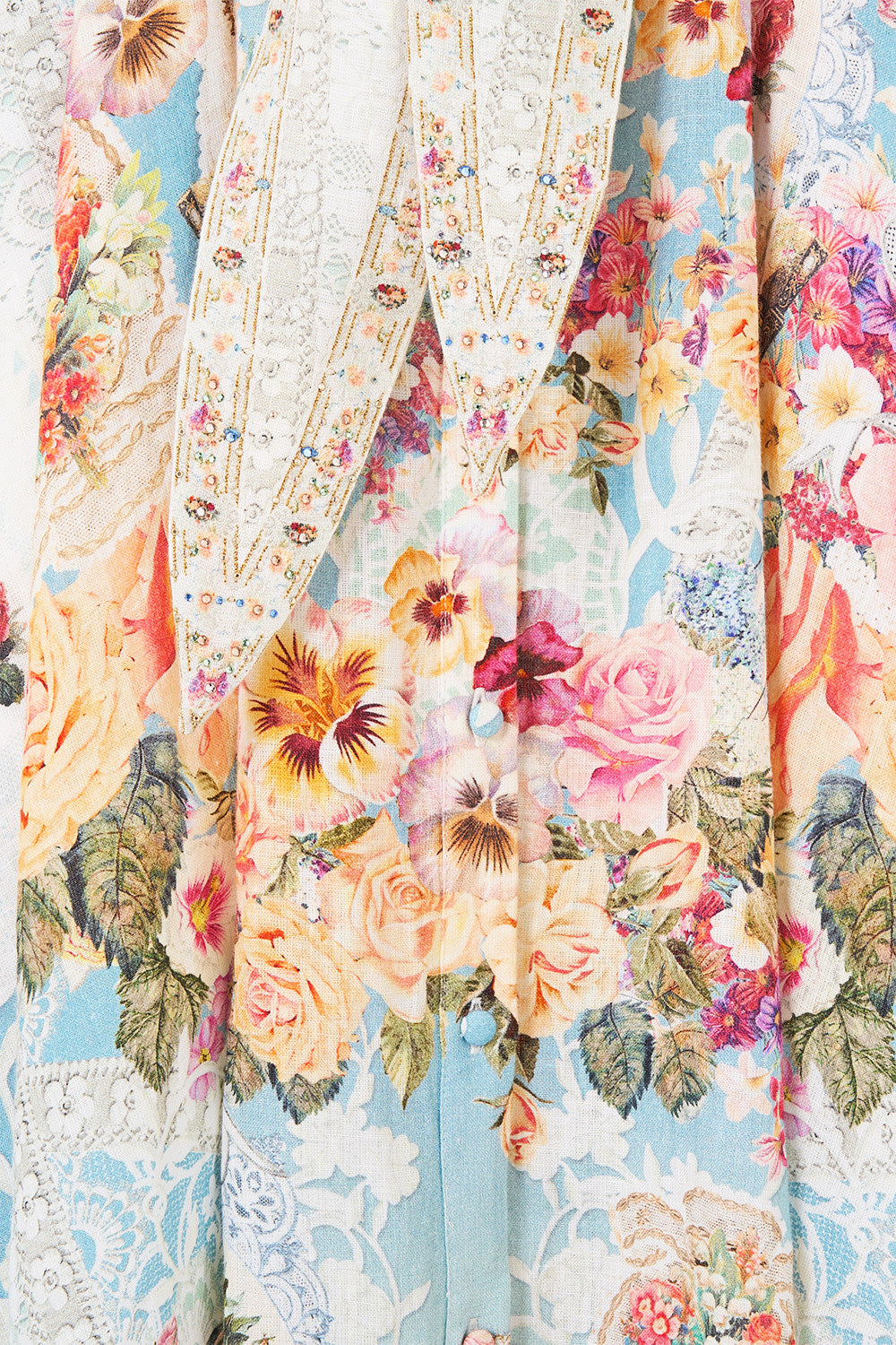 The CAMILLA waist tie shirt dress in our print A Taste for Lace.