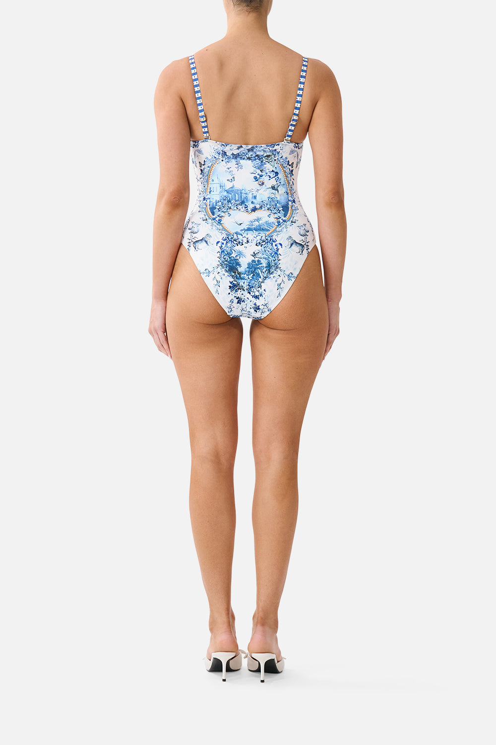 The CAMILLA RUCHED CUP UNDERWIRE ONE PIECE THE PORCELAIN PARLOUR