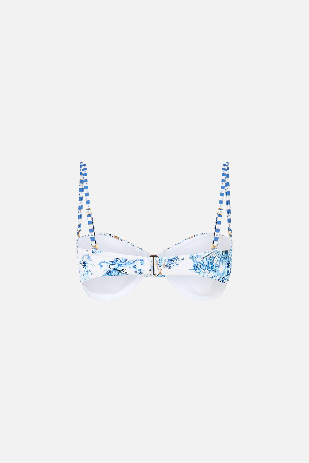 The CAMILLA RUCHED CUP UNDERWIRE BIKINI TOP THE PORCELAIN PARLOUR