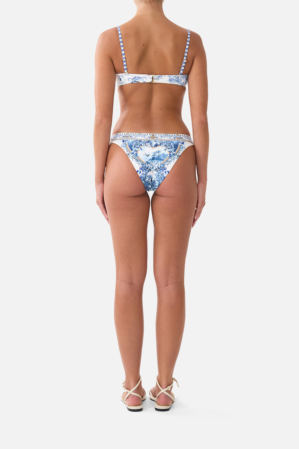 The CAMILLA RUCHED CUP UNDERWIRE BIKINI TOP THE PORCELAIN PARLOUR