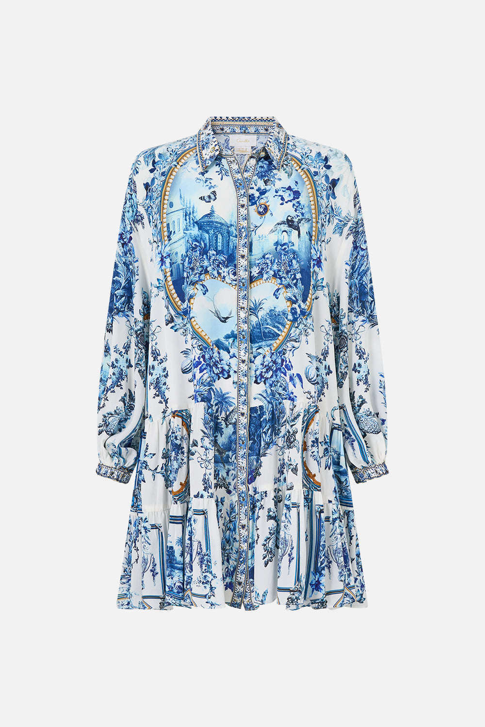 LONG SLEEVE TIERED SHORT DRESS THE PORCELAIN PARLOUR