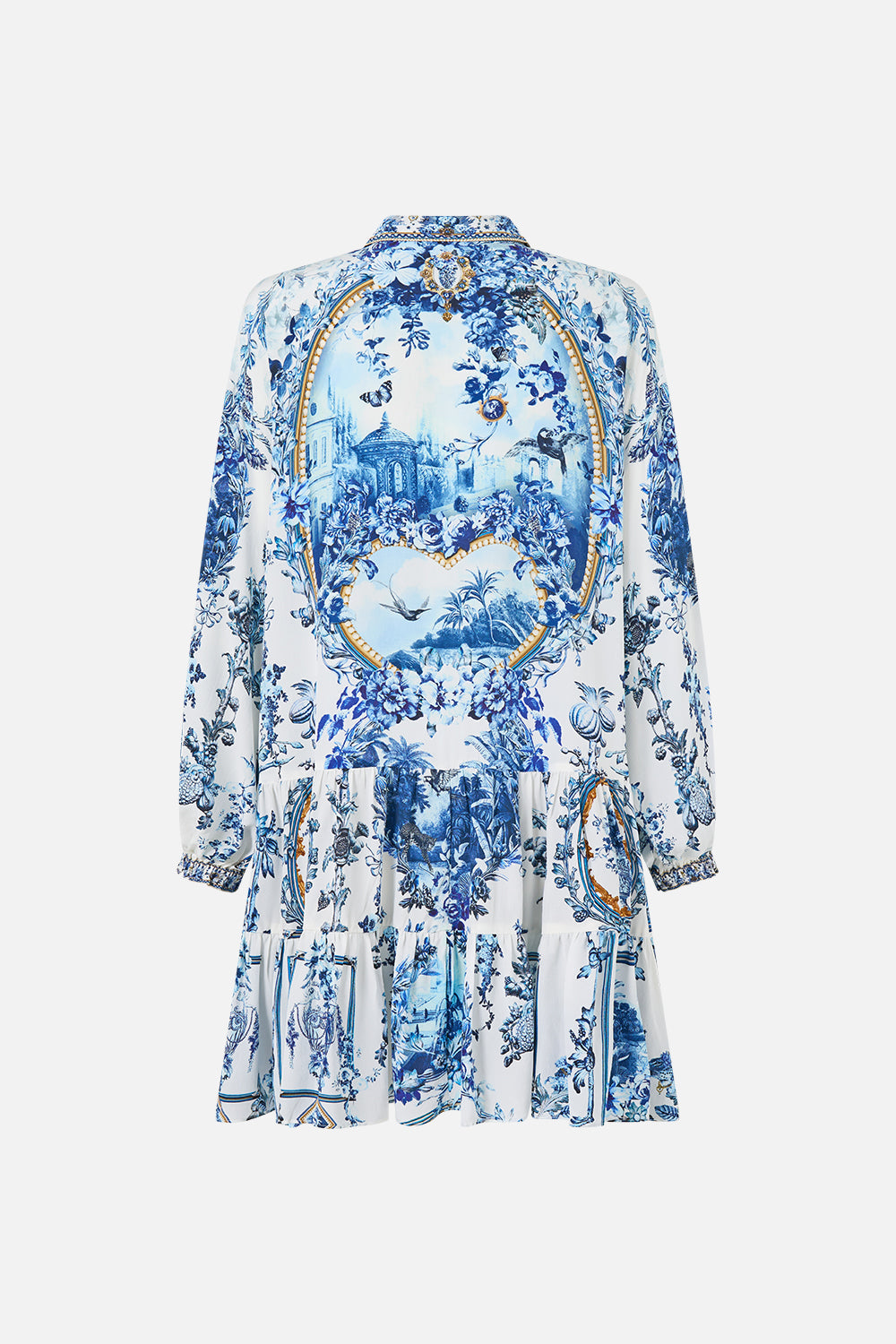 LONG SLEEVE TIERED SHORT DRESS THE PORCELAIN PARLOUR