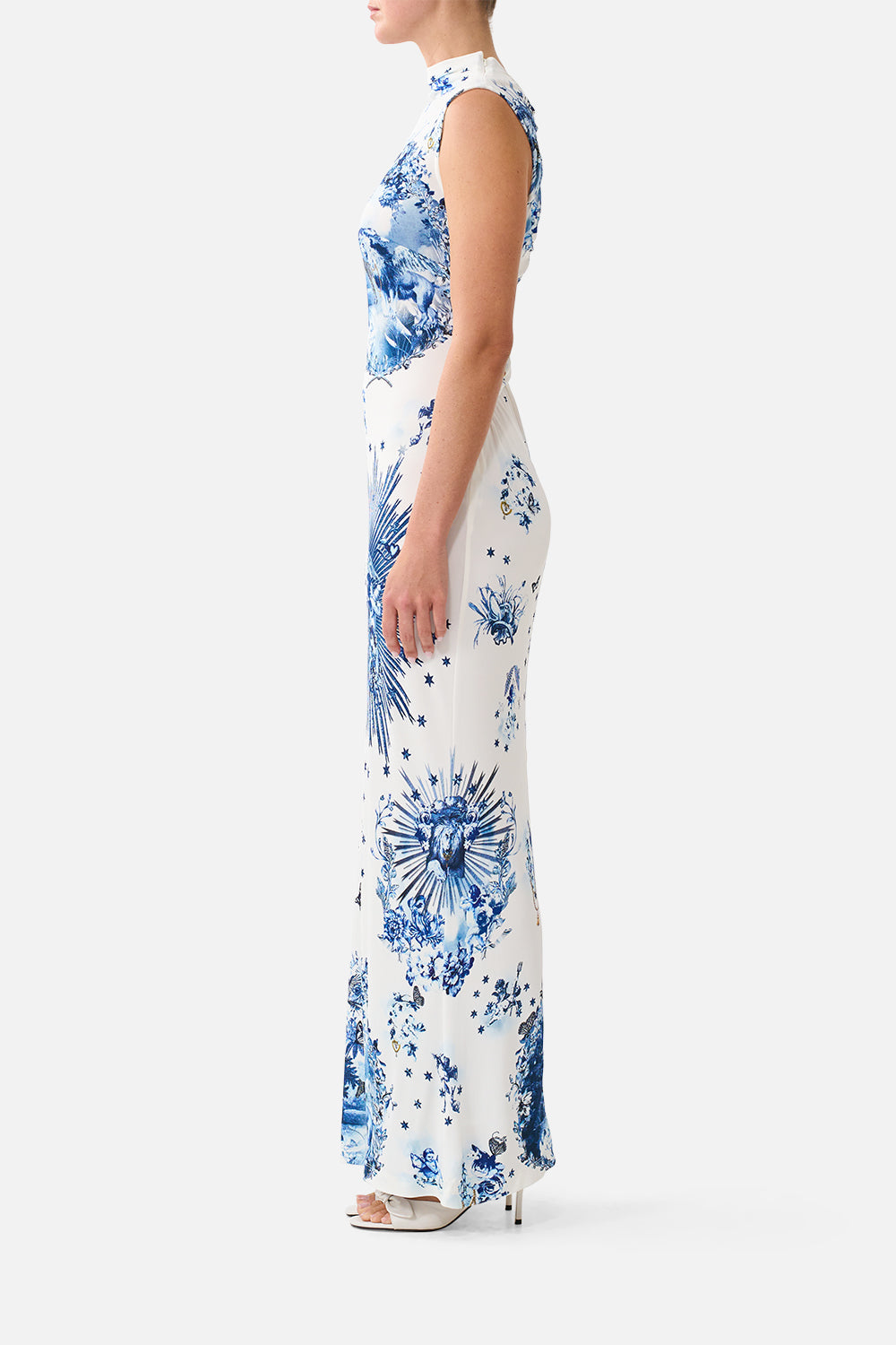 The CAMILLA Back Detail Tank Dress The Porcelain Parlour in our The Porcelain Parlour print.