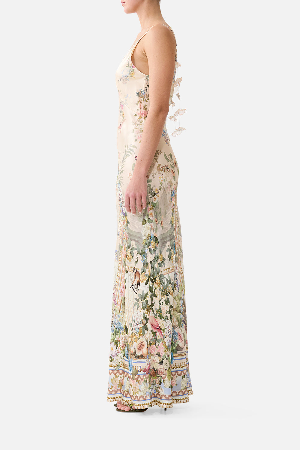 The CAMILLA V NECK FULL LENGTH BIAS SLIP DRESS MIDSUMMER MASTERPIECE