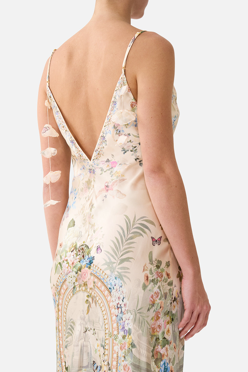 The CAMILLA V NECK FULL LENGTH BIAS SLIP DRESS MIDSUMMER MASTERPIECE