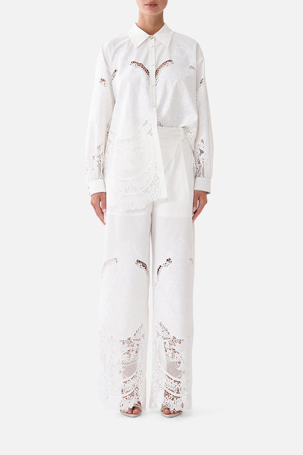 The CAMILLA WIDE LEG WAISTED PANT DANDELION SKIESDANDELION SKIES