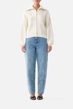 FLY COLLAR KNIT BOMBER MIDSUMMER MASTERPIECE