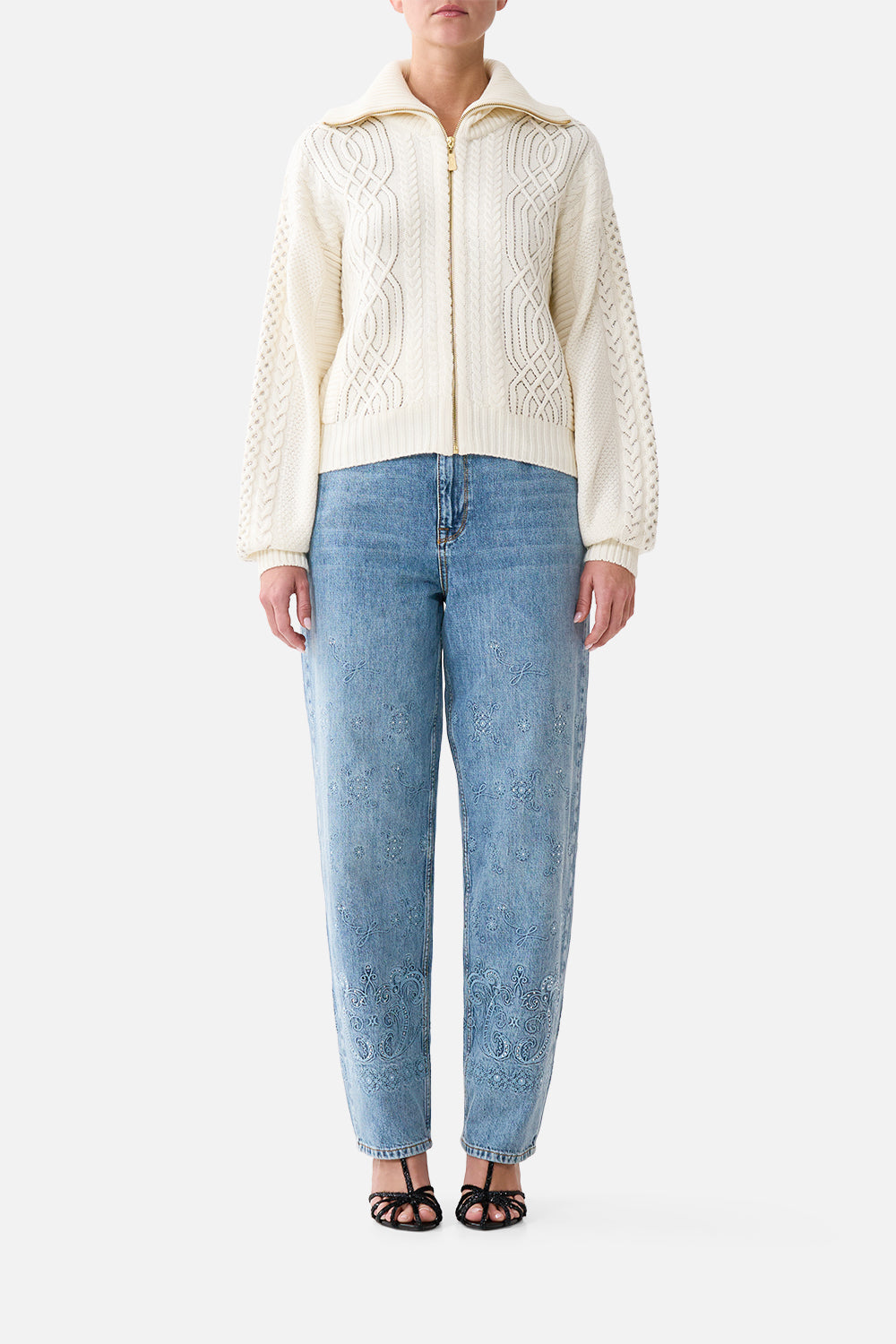 The CAMILLA FLY COLLAR KNIT BOMBER MIDSUMMER MASTERPIECEMIDSUMMER MASTERPIECE