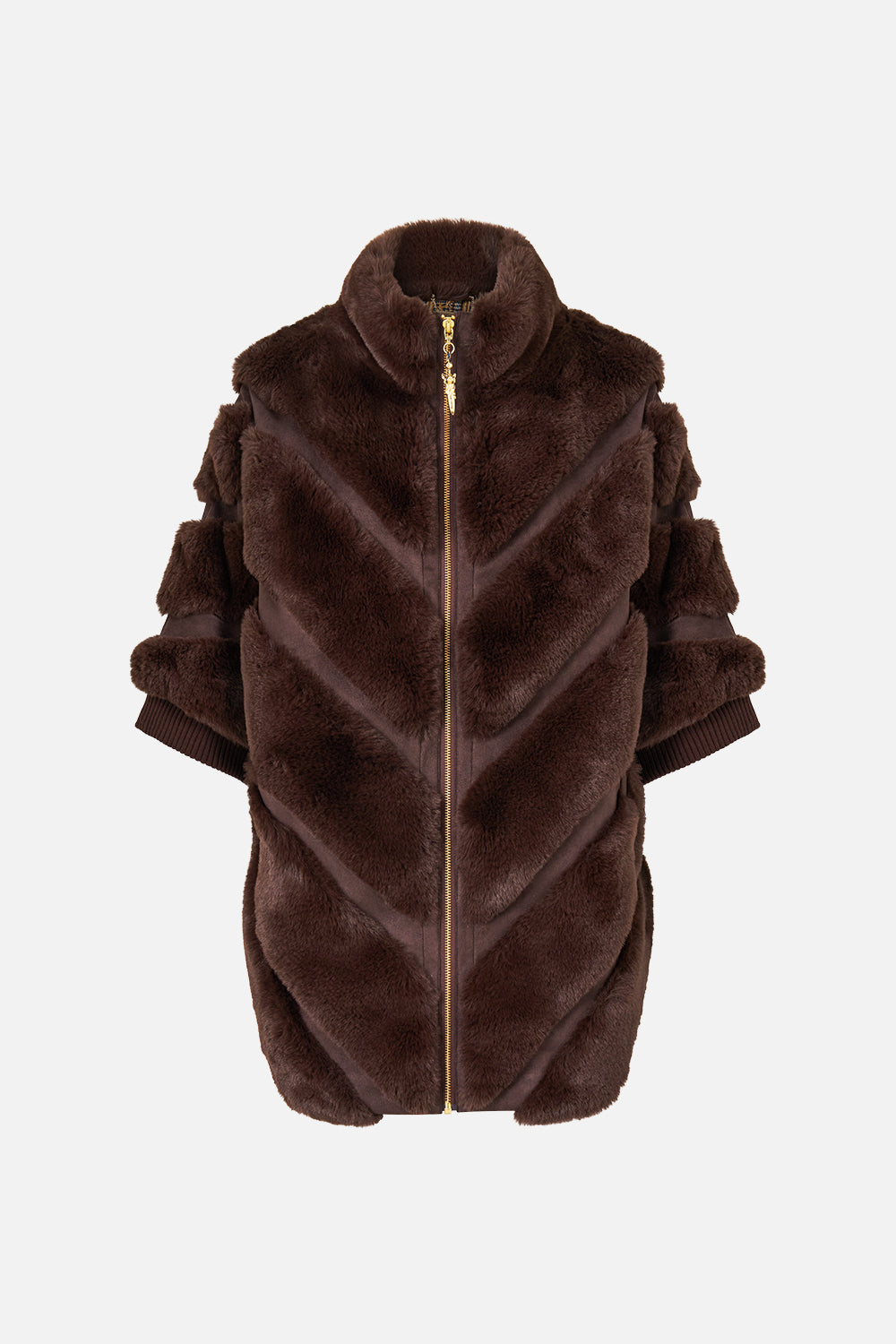 The CAMILLA FAUX FUR STRIPE SLOUCH JACKET ANIMALS IN THE PALACE