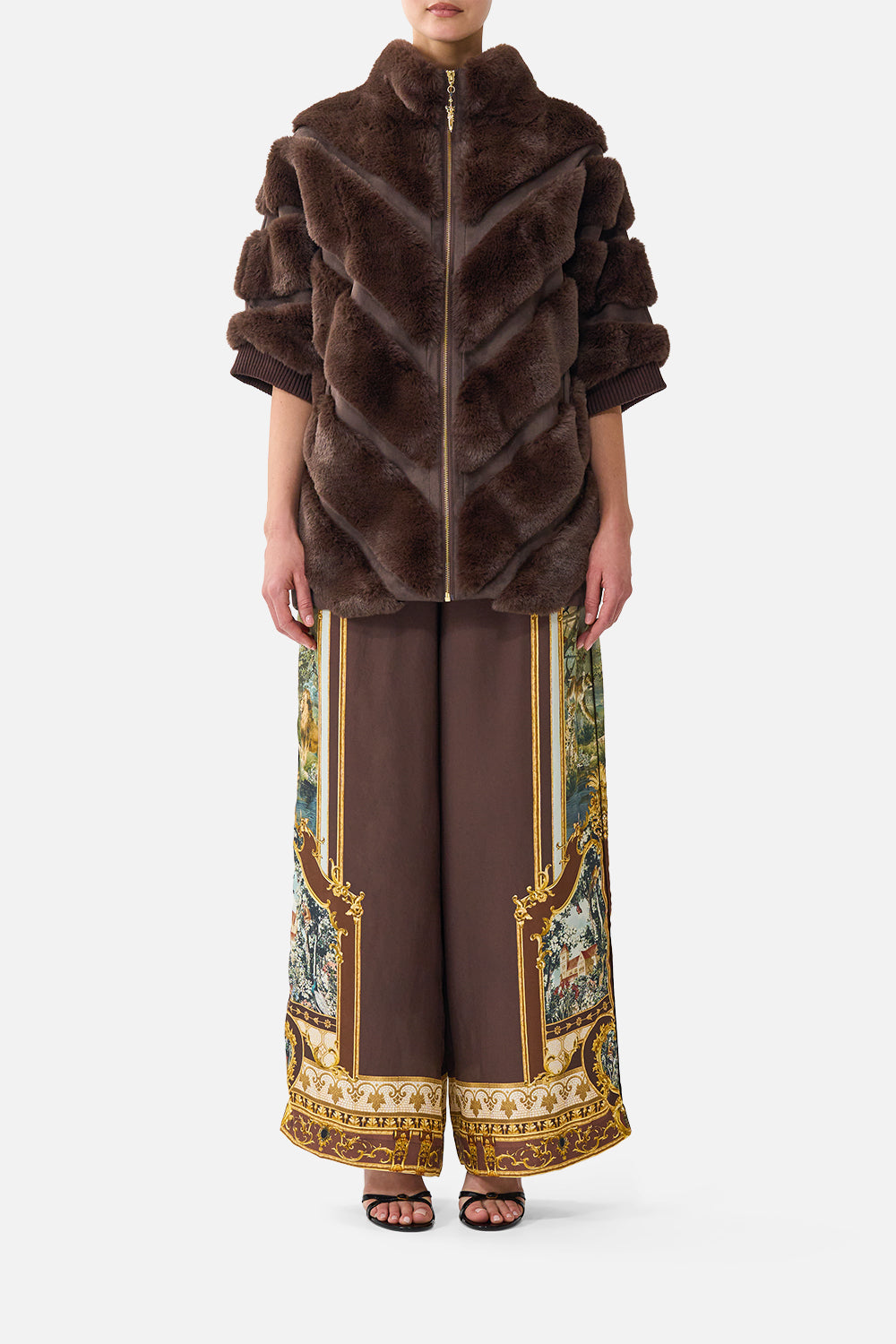 The CAMILLA FAUX FUR STRIPE SLOUCH JACKET ANIMALS IN THE PALACEANIMALS IN THE PALACE