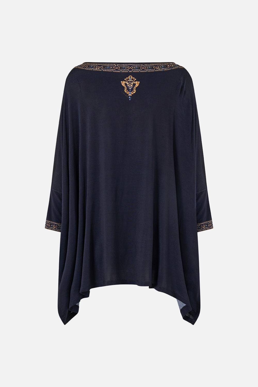 SCOOP NECK SLOUCH TEE CLOAKED IN BAROQUE