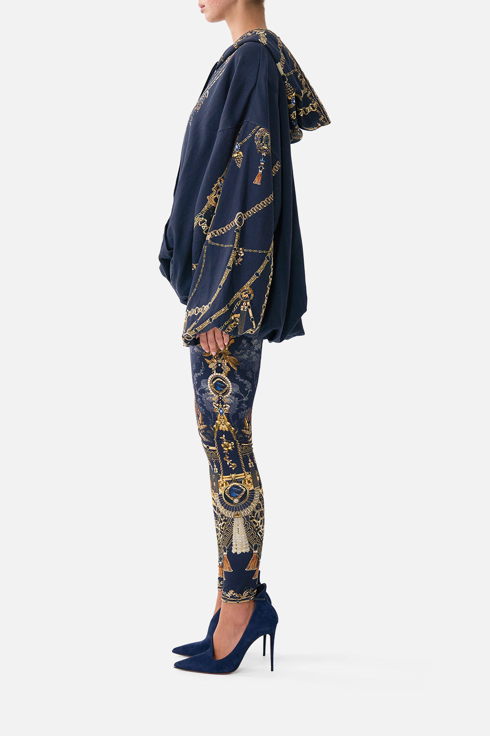 OVERSIZED SLOUCH HOODIE CLOAKED IN BAROQUE