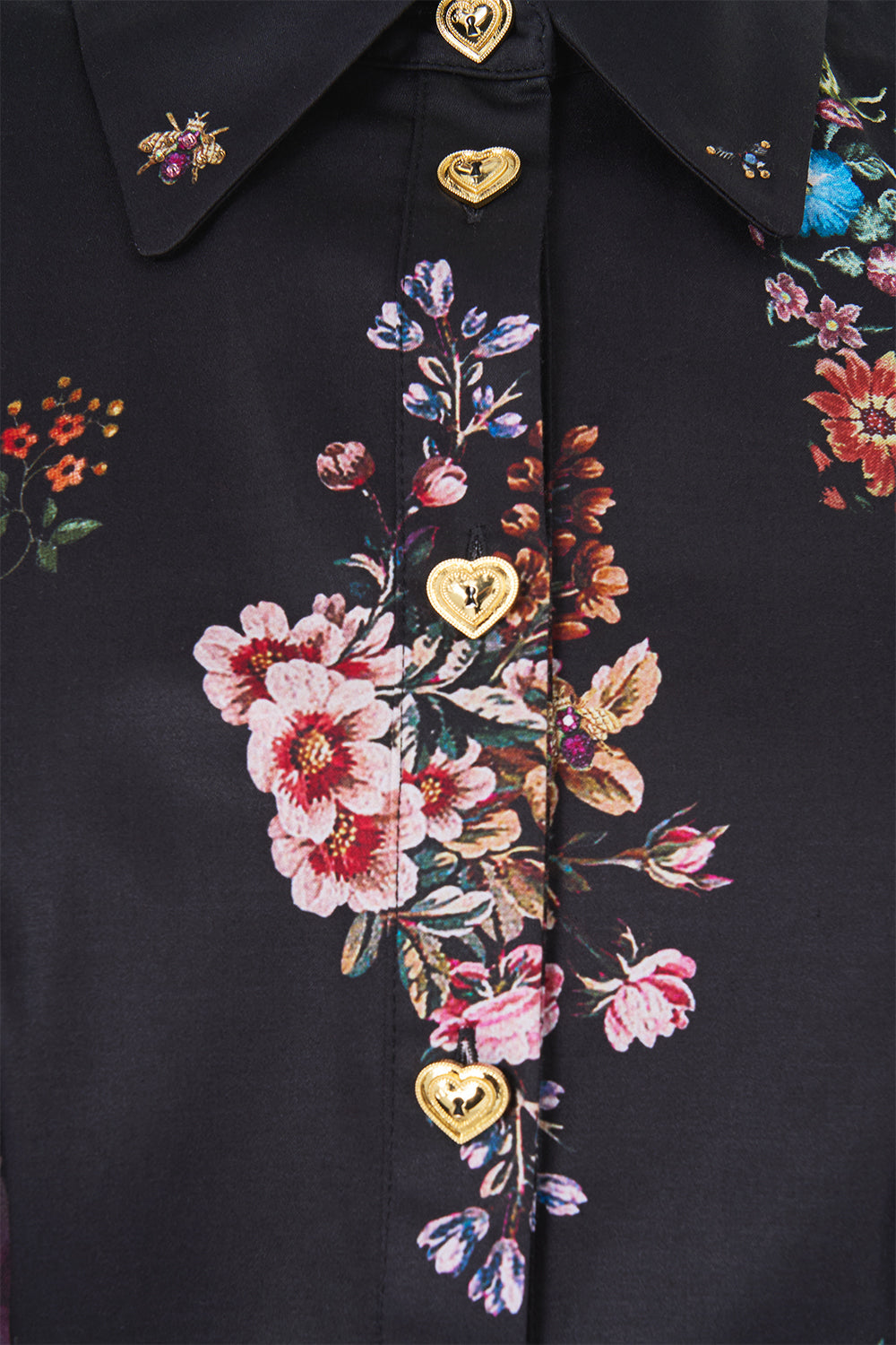 The CAMILLA SHORT BUTTON FRONT SHIRT DRESS NIGHT GARDEN