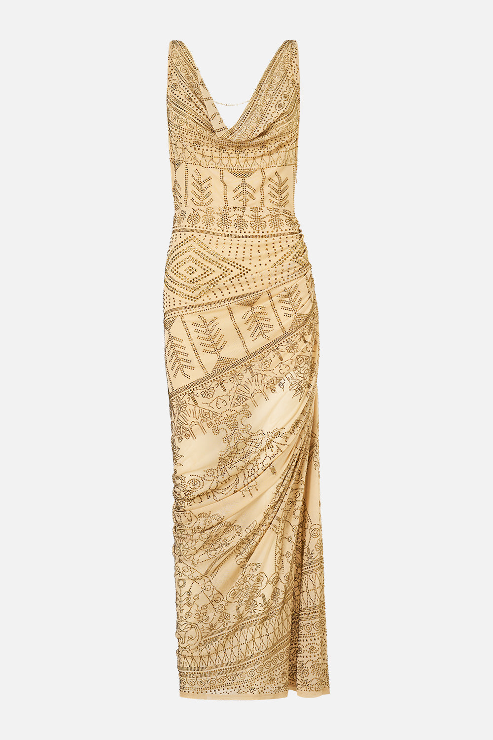 DRAPED CHAIN BACK JERSEY DRESS A MEETING OF MASTERPIECES