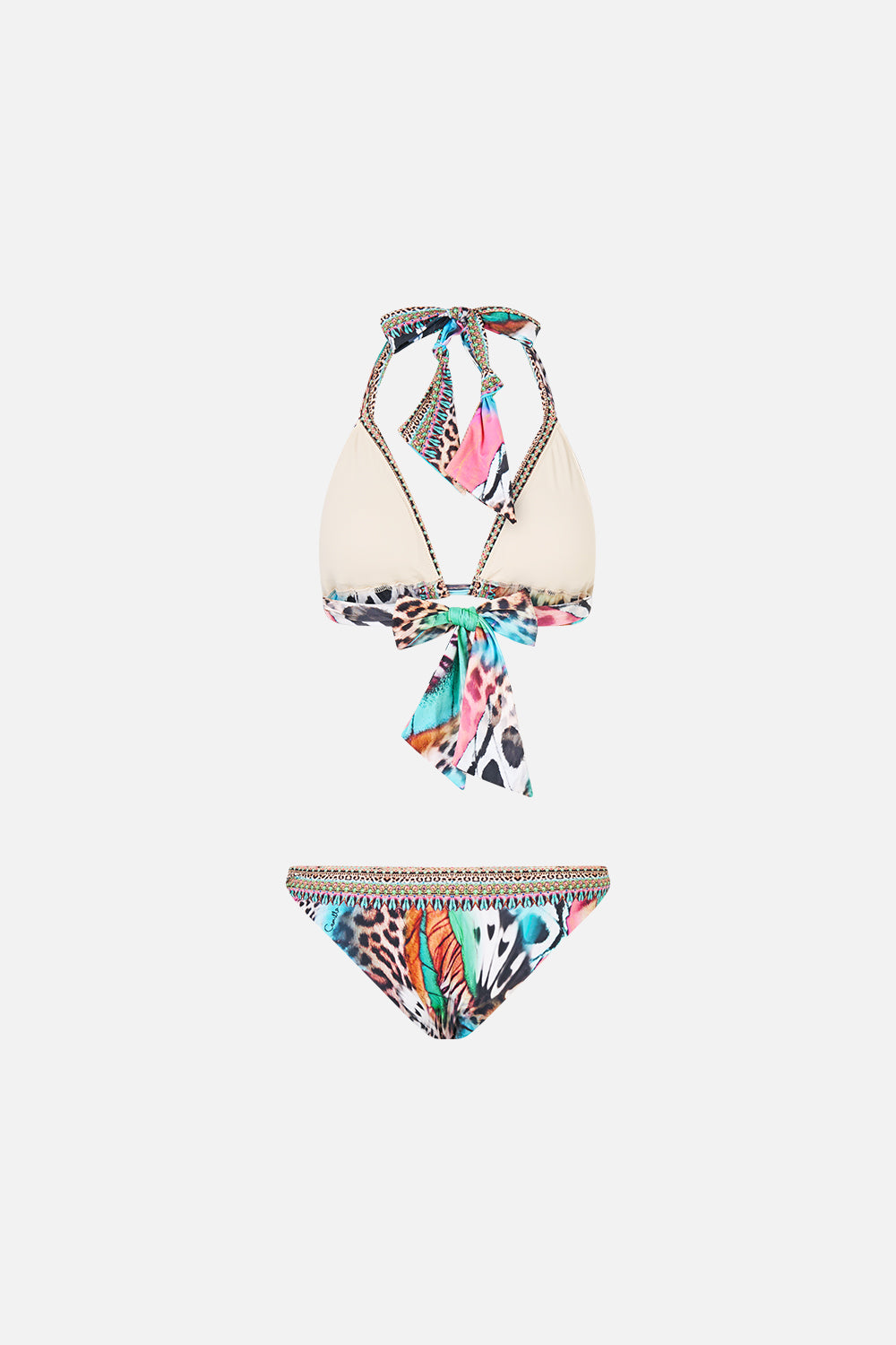 The CAMILLA SOFT THICK TIE TRI BIKINI SET WITH TRIMS BUTTERFLY BOHEMIA
