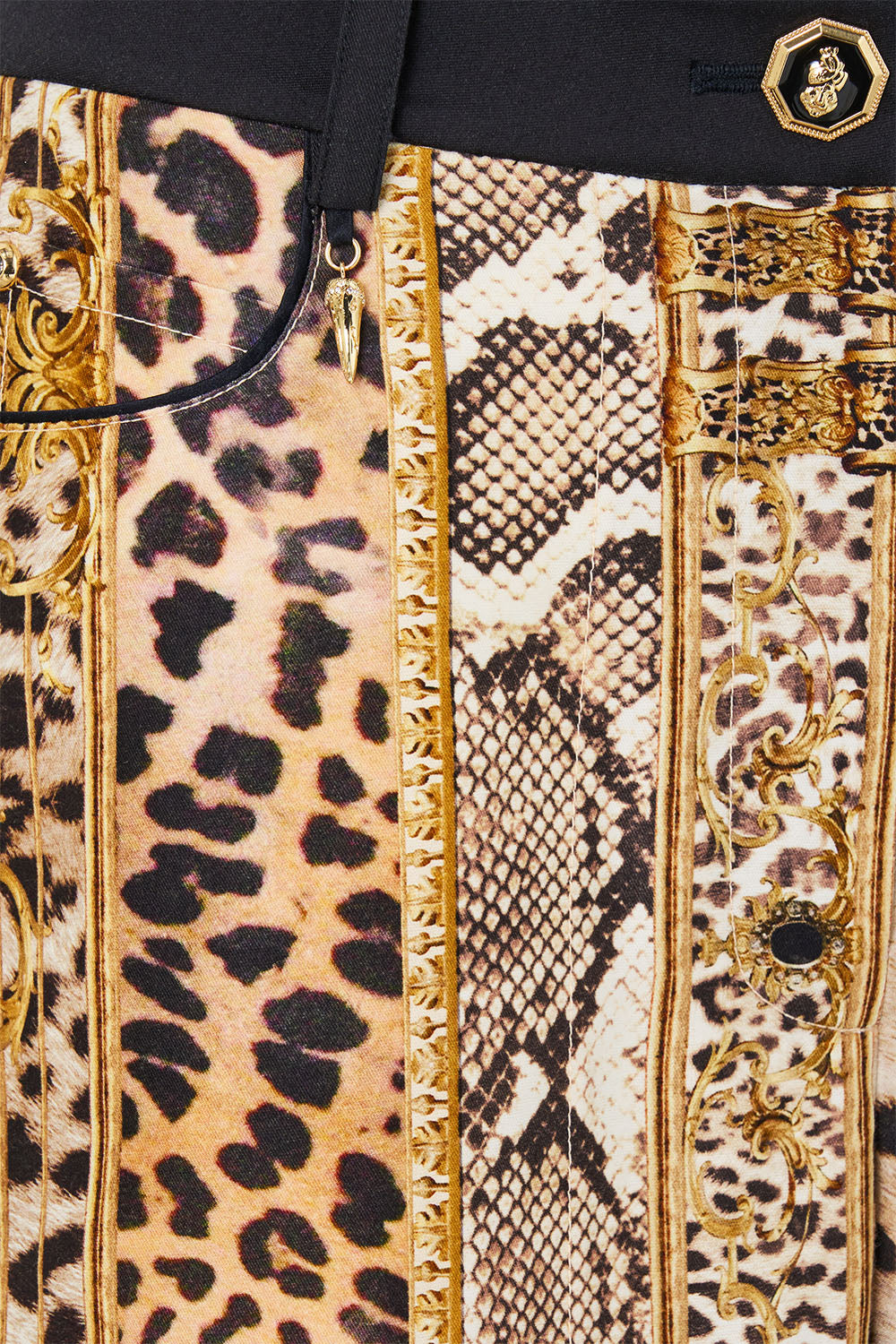 The CAMILLA RELAXED TROUSER WITH BACK YOKE LEOPARD LIBERTINE