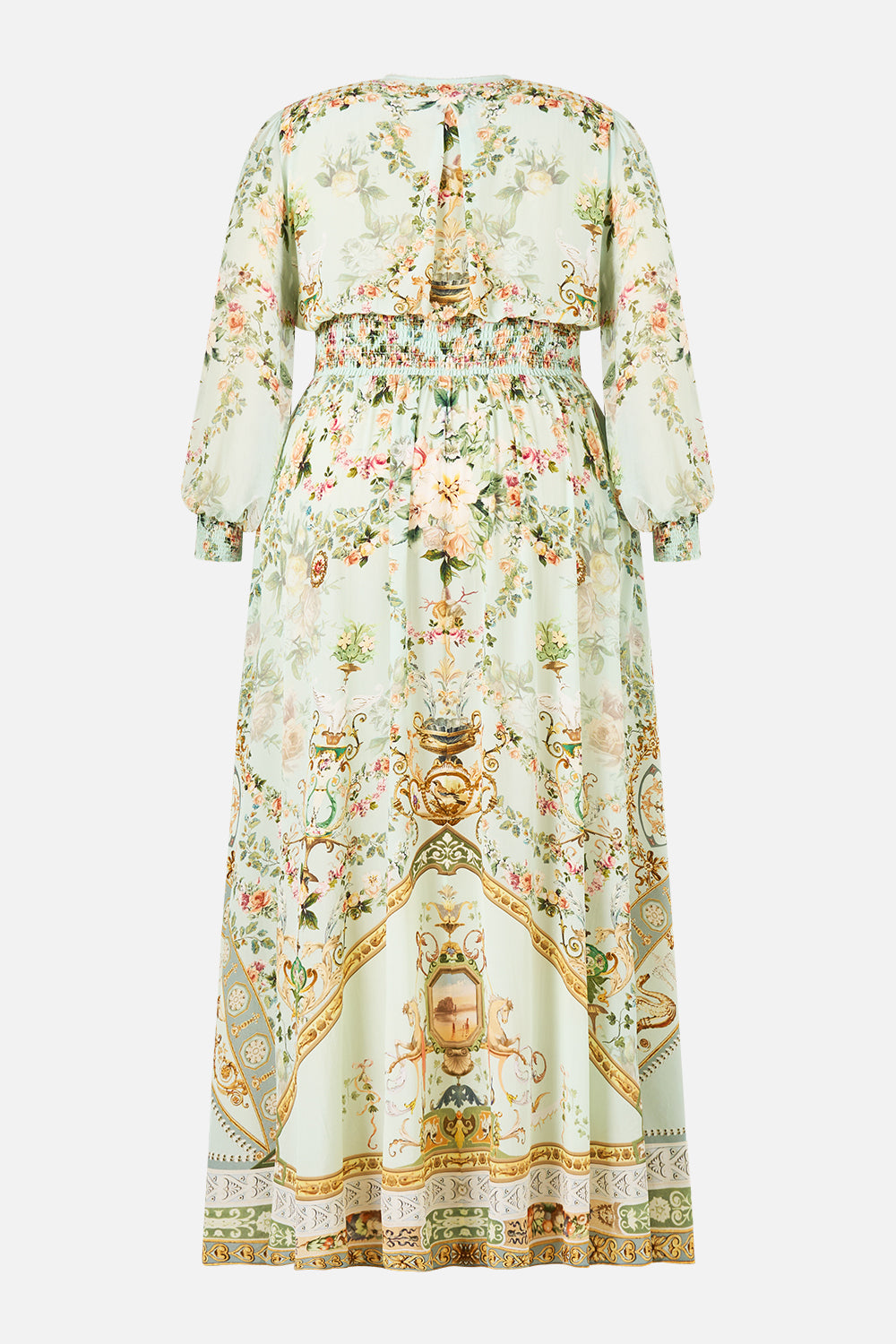 The CAMILLA BUTTON DRESS WITH SHAPED WAISTBAND WILDFLOWER WUNDERLAND