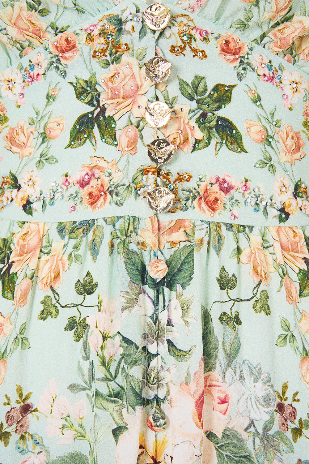 The CAMILLA BUTTON DRESS WITH SHAPED WAISTBAND WILDFLOWER WUNDERLAND